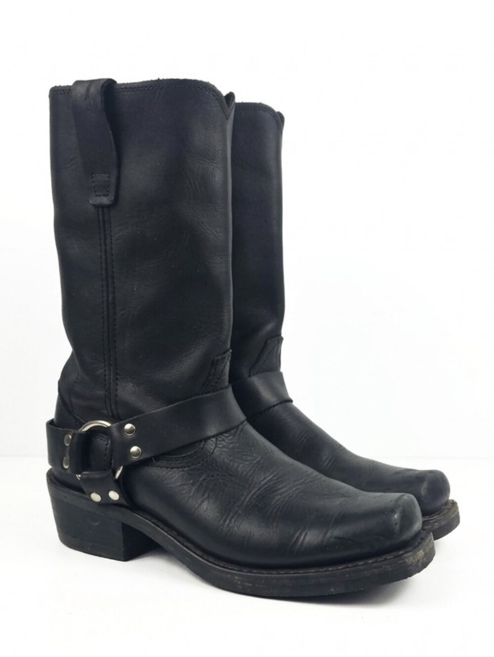 Durango 11" Harness Black Leather Men's Motorcycle Boots Size 8.5